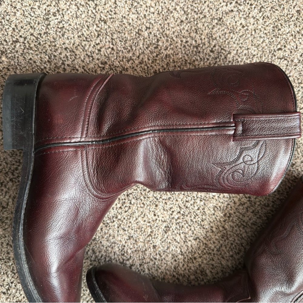 Ben Miller Burgundy Leather Boots - Picture 2 of 7